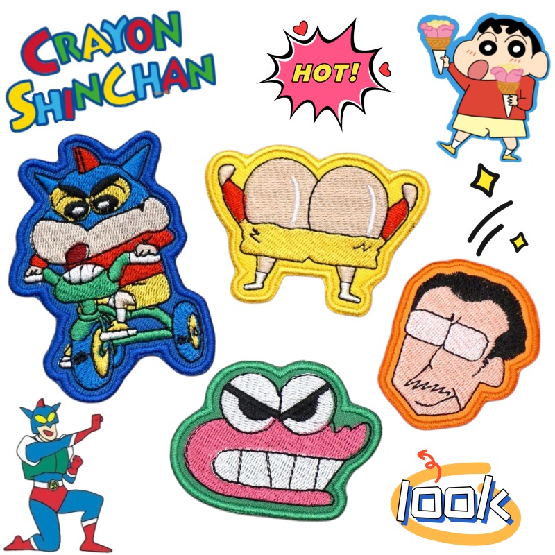 Embroidery Patches - Naklejki z haftowanej tkaniny z Crayon