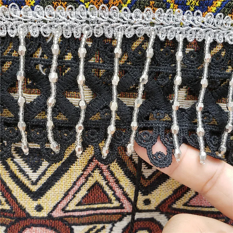 Embroidery Jeans - Kurtka jeansowa damska z haftem, frędzlami,