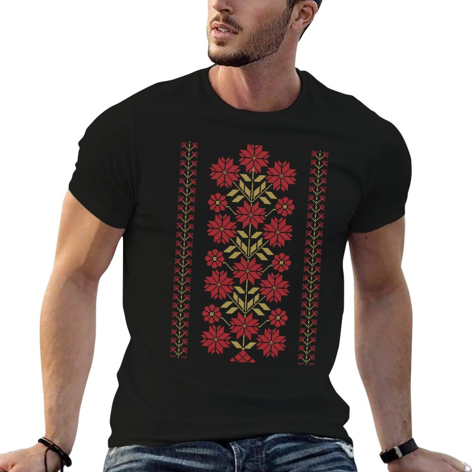 Embroidery Design Patterns Flowers - Tradycyjny wzór kwiatowy Tatreez, haftowany, 9