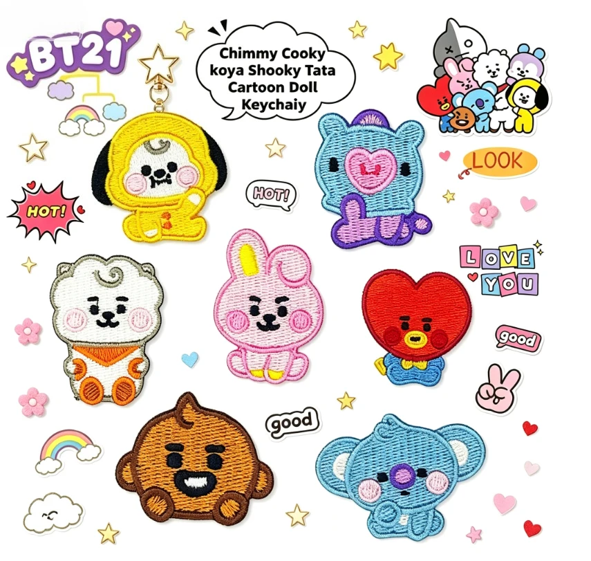 Embroidery Patches - Naszywki samoprzylepne z haftowanymi postaciami LINE