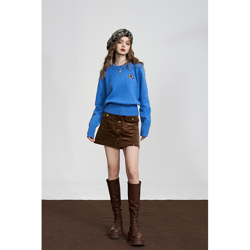 ELFSACK Retro Sweter z Krótkim – Embroidery Patches recenzja i cena