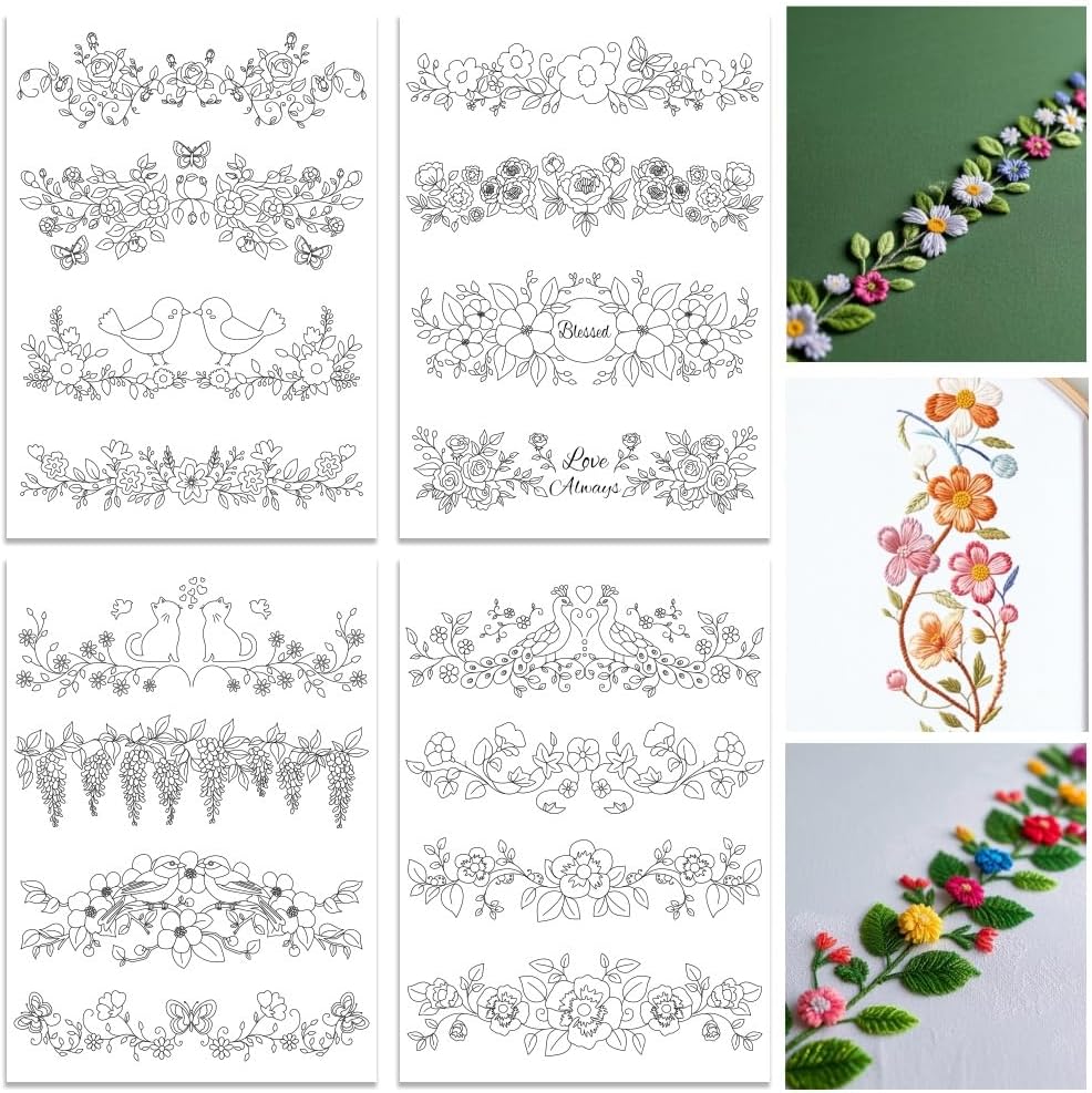 ORIGACH 4 arkusze rozpuszczaln – Embroidery Design Patterns Flowers recenzja i cena