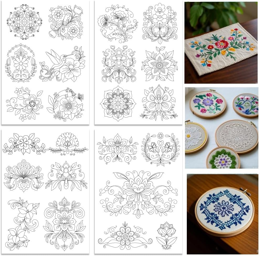 ORIGACH 4 arkusze rozpuszczaln – Embroidery Design Patterns Flowers recenzja i cena