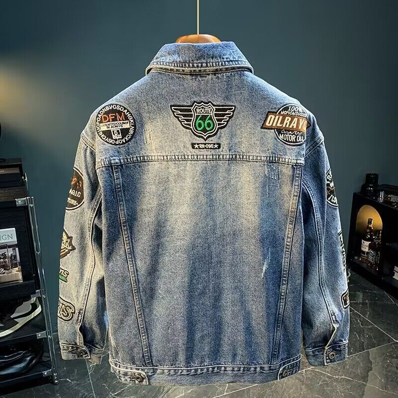 Męska kurtka jeansowa z naszyw – Embroidery Patches recenzja i cena