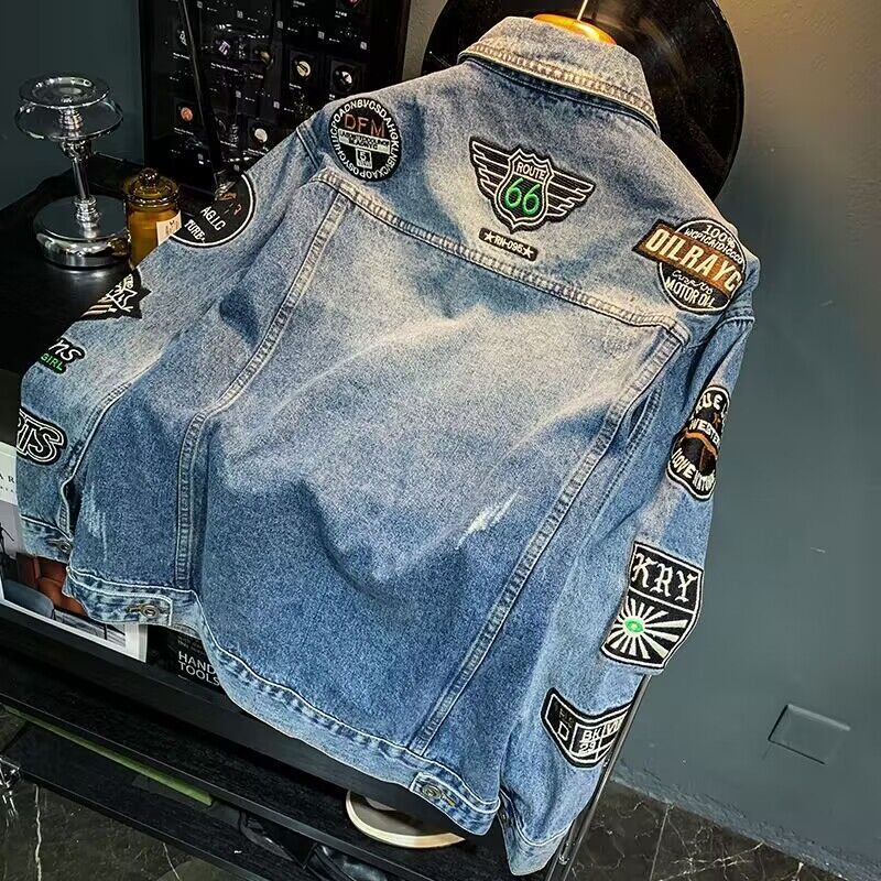Męska kurtka jeansowa z naszyw – Embroidery Patches recenzja i cena
