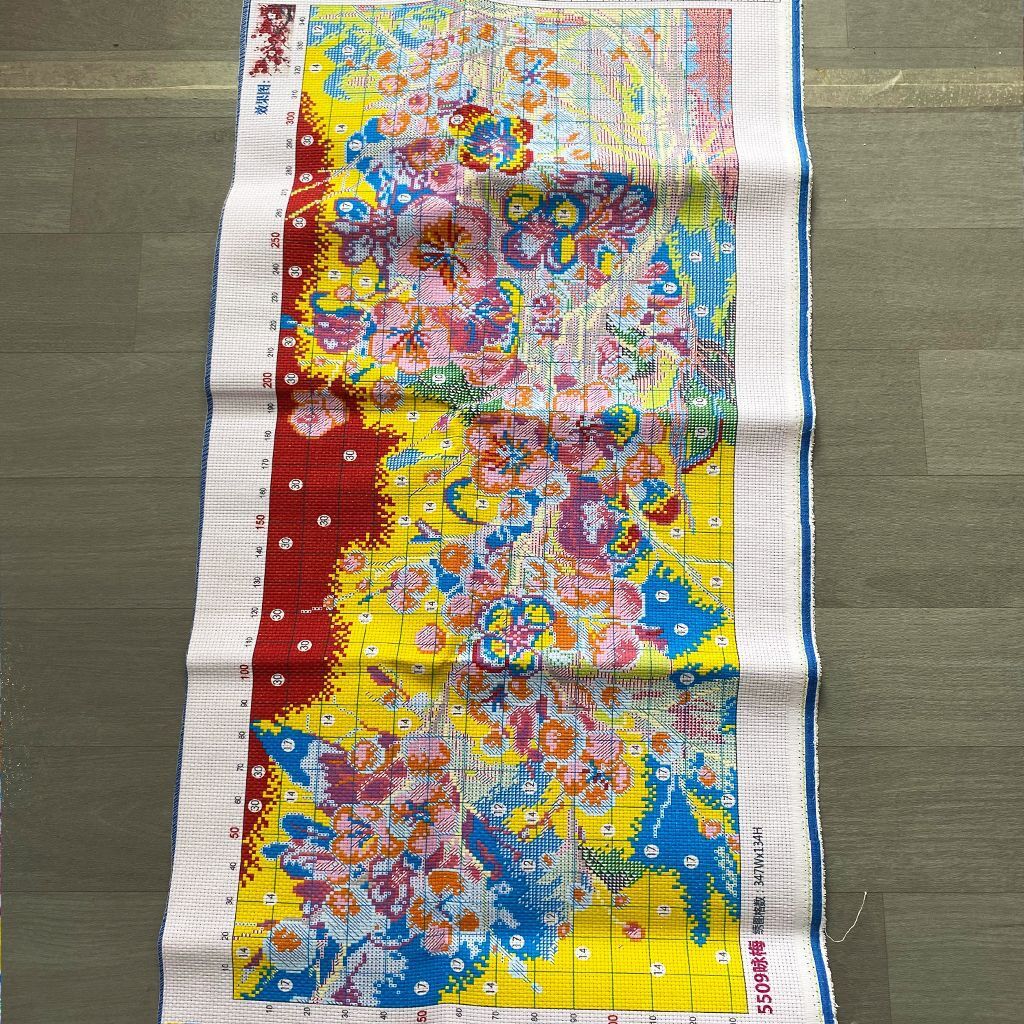 9ct 110x50cm czerwone z kwiato – Embroidery Artwork recenzja i cena