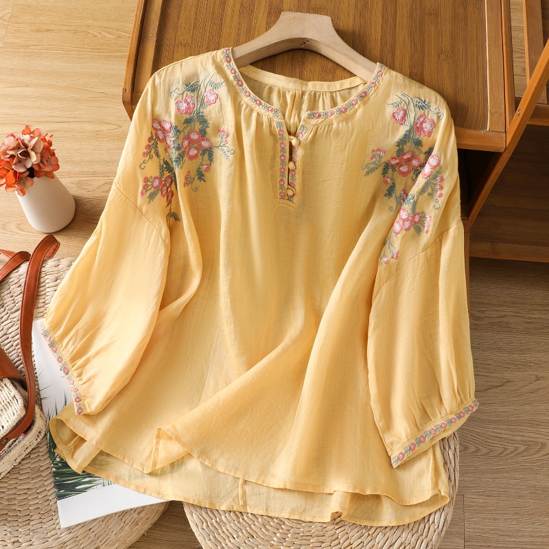 Damskie bluzki w stylu chiński – Embroidery Uniforms recenzja i cena