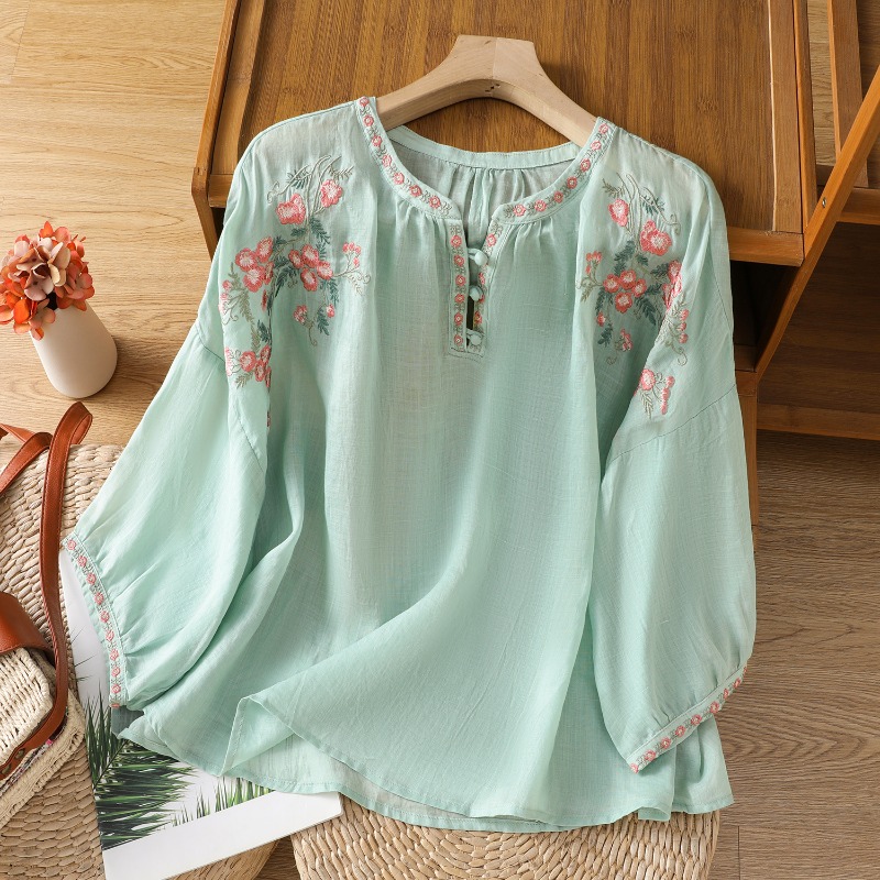 Damskie bluzki w stylu chiński – Embroidery Uniforms recenzja i cena