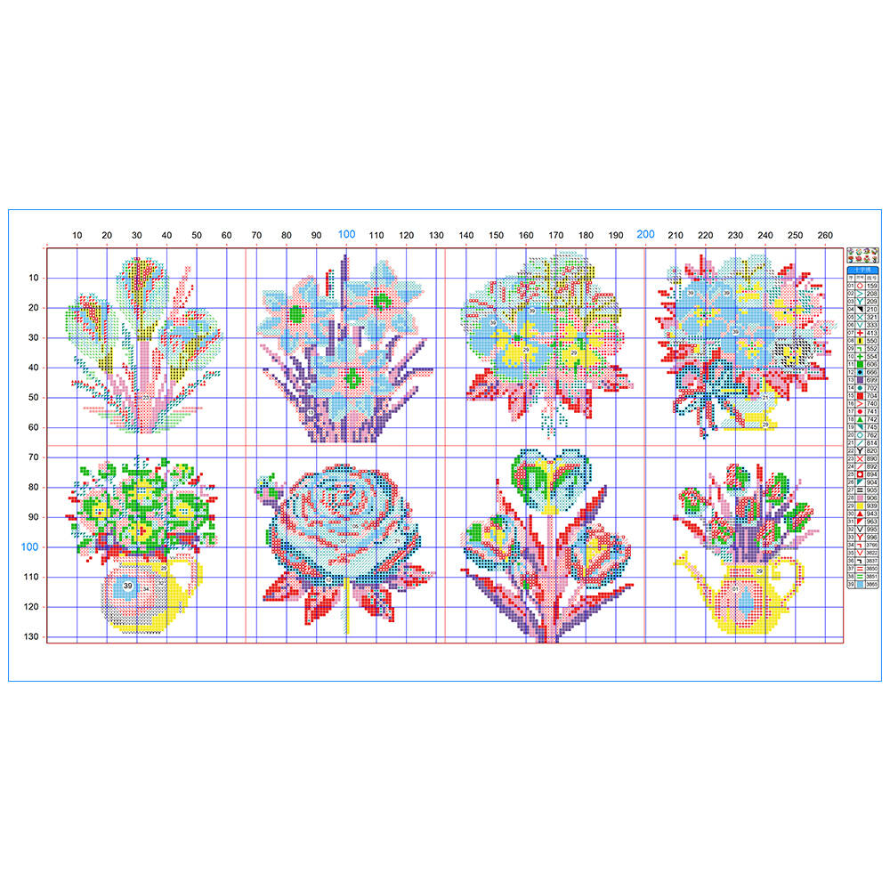 Evershine 8 szt. Mini Wazony z – Embroidery Design Patterns Flowers recenzja i cena